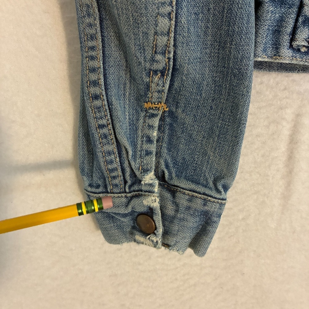 Vtg 70s 80s Wrangler 124MJ Denim USA Made Trucker Jacket Mens 36 Slant Pockets - Picture 10 of 14